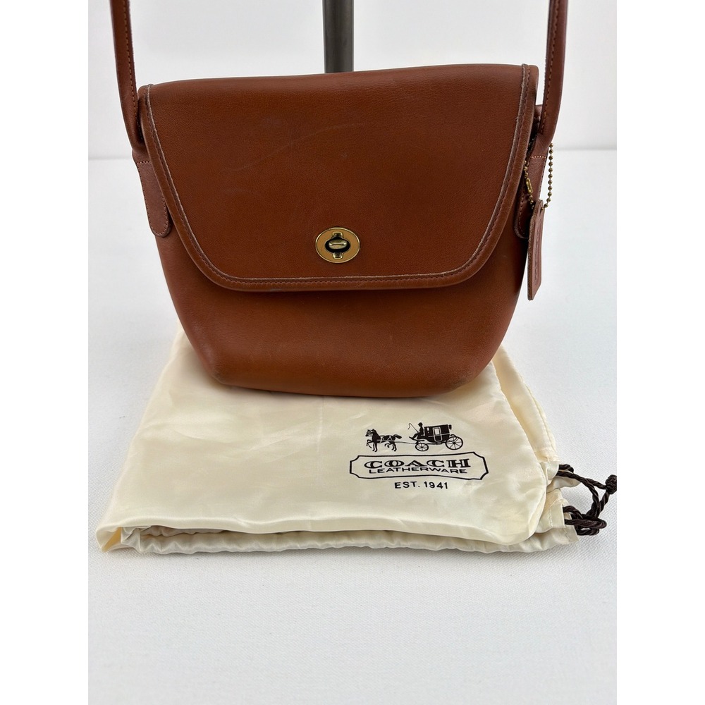 Coach Vintage 1999 Quincey Bag British Tan Leather Crossbody 9919 USA